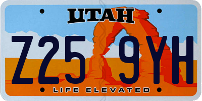 UT license plate Z259YH