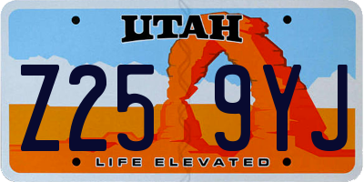 UT license plate Z259YJ