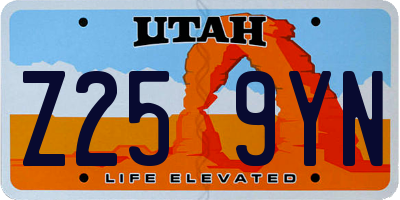 UT license plate Z259YN