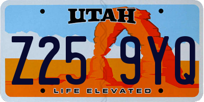 UT license plate Z259YQ
