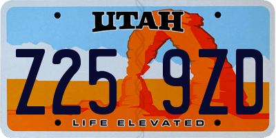 UT license plate Z259ZD