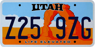 UT license plate Z259ZG