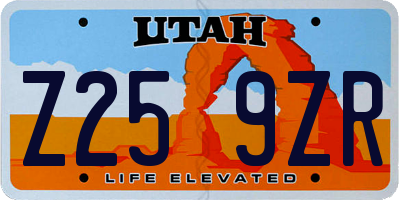 UT license plate Z259ZR