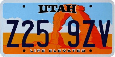 UT license plate Z259ZV