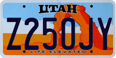 UT license plate Z25OJY