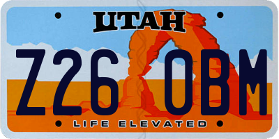 UT license plate Z260BM