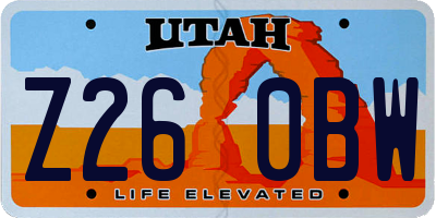 UT license plate Z260BW