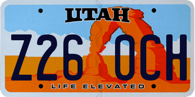 UT license plate Z260CH
