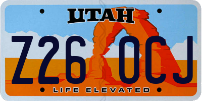 UT license plate Z260CJ