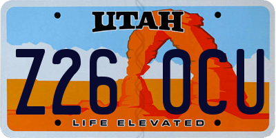 UT license plate Z260CU