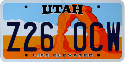 UT license plate Z260CW