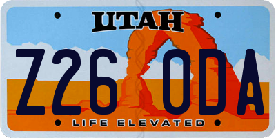 UT license plate Z260DA
