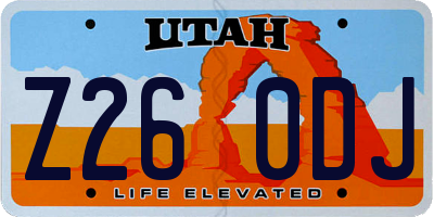 UT license plate Z260DJ