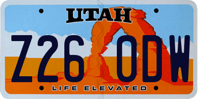 UT license plate Z260DW
