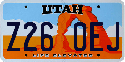 UT license plate Z260EJ