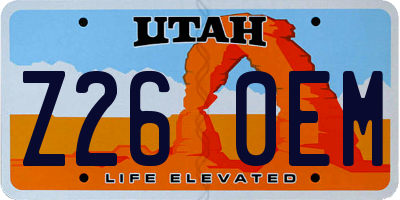 UT license plate Z260EM