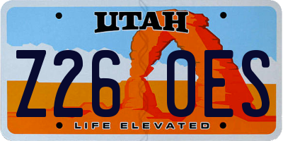 UT license plate Z260ES