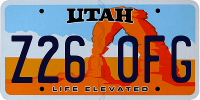 UT license plate Z260FG