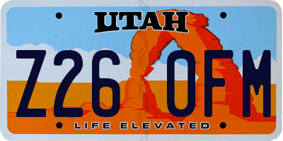 UT license plate Z260FM