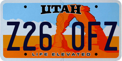 UT license plate Z260FZ