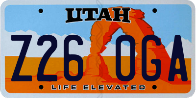 UT license plate Z260GA
