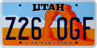UT license plate Z260GF