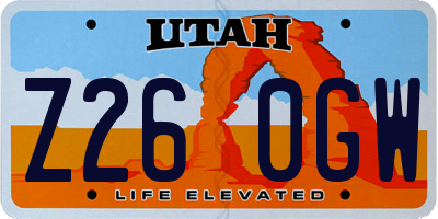 UT license plate Z260GW