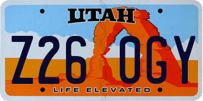 UT license plate Z260GY