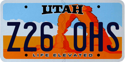 UT license plate Z260HS