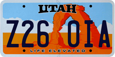 UT license plate Z260IA