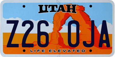 UT license plate Z260JA