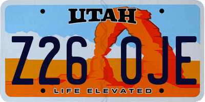 UT license plate Z260JE
