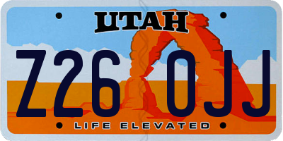 UT license plate Z260JJ
