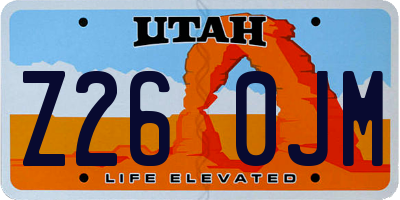 UT license plate Z260JM