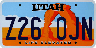 UT license plate Z260JN