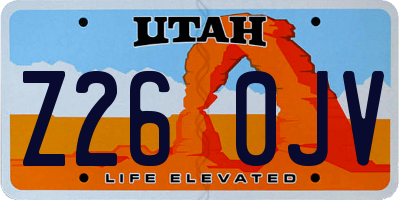 UT license plate Z260JV