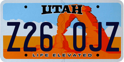 UT license plate Z260JZ