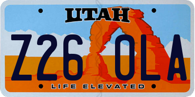 UT license plate Z260LA
