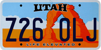 UT license plate Z260LJ