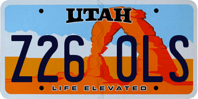UT license plate Z260LS