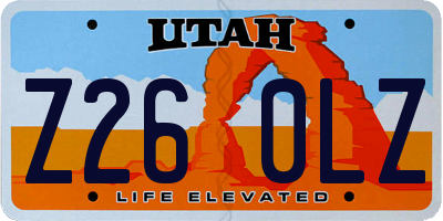 UT license plate Z260LZ