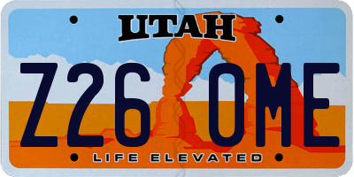 UT license plate Z260ME