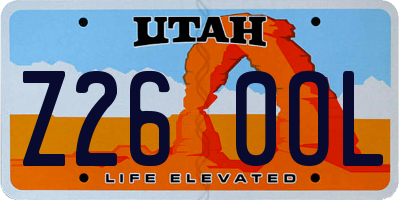 UT license plate Z260OL
