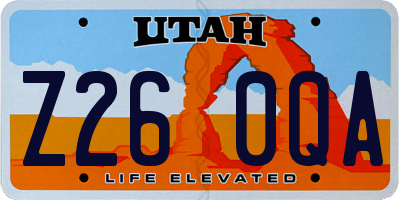 UT license plate Z260QA