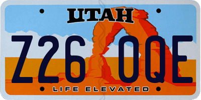 UT license plate Z260QE