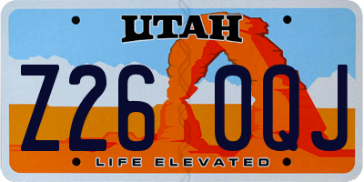 UT license plate Z260QJ