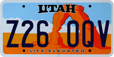 UT license plate Z260QV