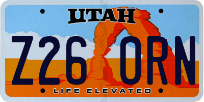 UT license plate Z260RN
