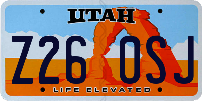 UT license plate Z260SJ