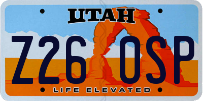 UT license plate Z260SP